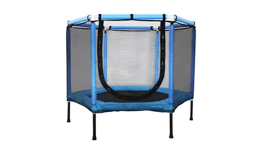 Trampolim hexagonal para crianças com rede de segurança